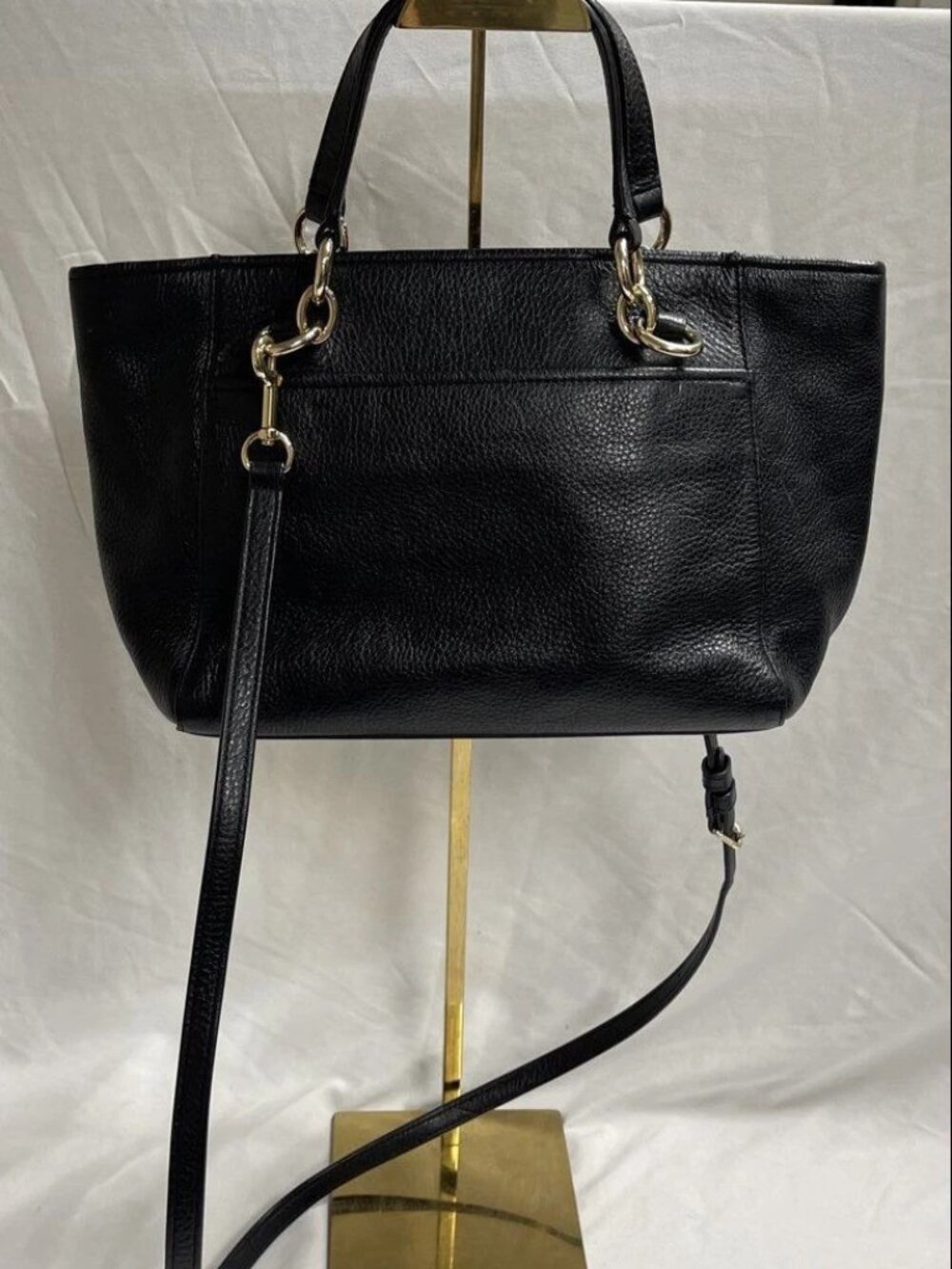 Coach Black Pebbled Leather Kelsey Satchel Crossbody Bag - Picture 2 of 4